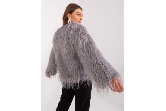 Veste en fausse fourrure - gris