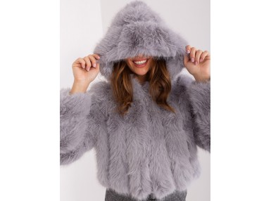 Veste courte en fausse fourrure - gris
