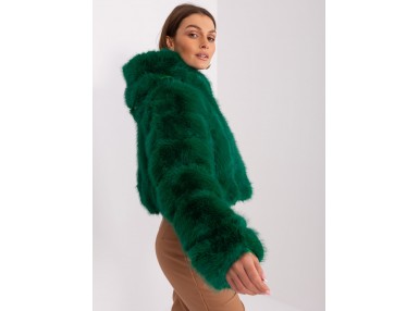 Veste courte en fausse fourrure - vert foncé