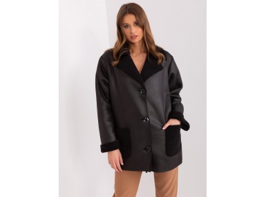 Veste en imitation peau de mouton - noir