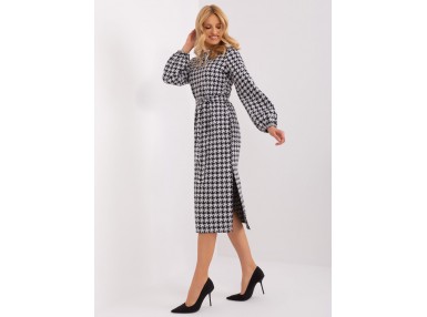 Robe à motif pied-de-poule - blanc et noir