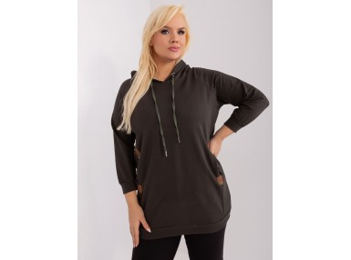 Sweat à capuche en coton - kaki