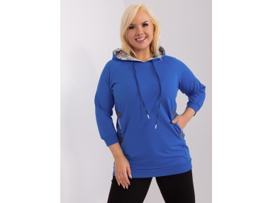 Sweat à capuche en coton - bleu