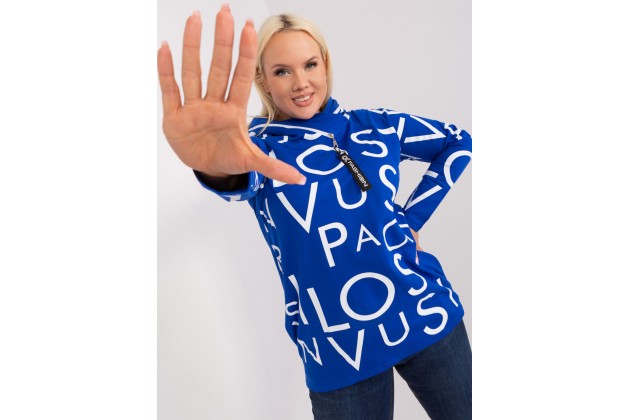 Sweat à capuche en coton - cobalt
