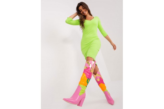 Robe courte avec décolleté en cœur - vert clair