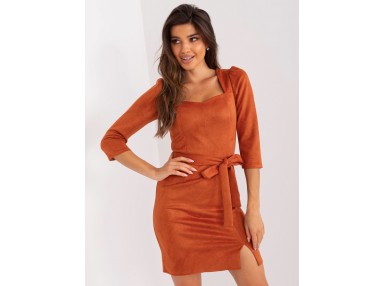  Robe courte en imitation daim - orange foncé