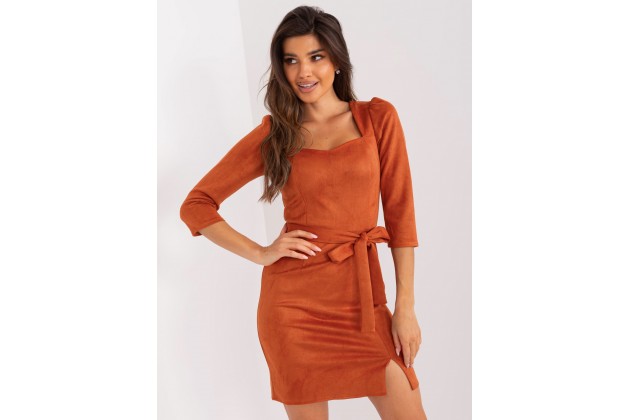  Robe courte en imitation daim - orange foncé