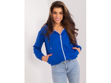 Sweat à capuche à fermeture éclair - cobalt