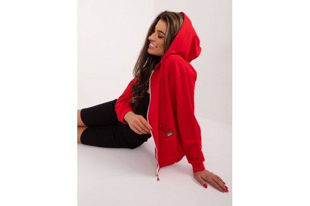 Sweat zippé - rouge