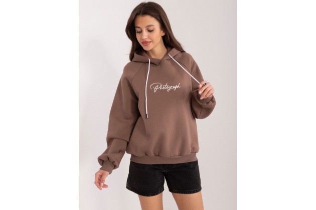 Sweat à capuche en coton - marron