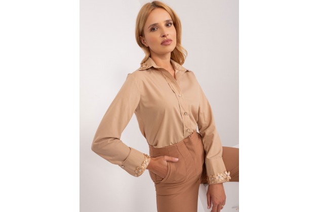 Chemise classique pour femme - beige