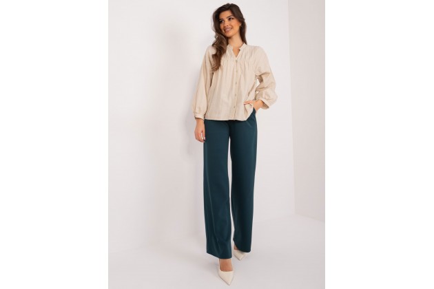 Chemise à col montant - beige