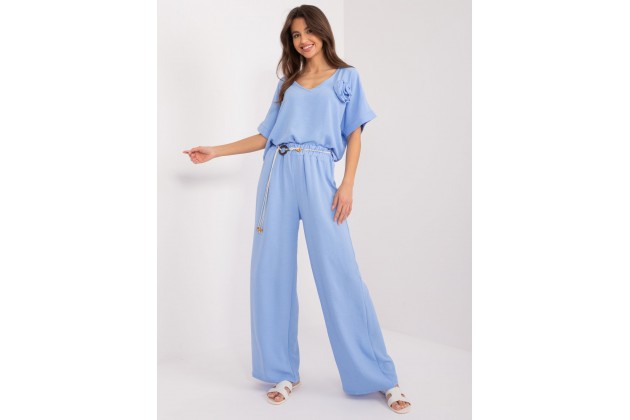 Pantalon ample élégant - bleu