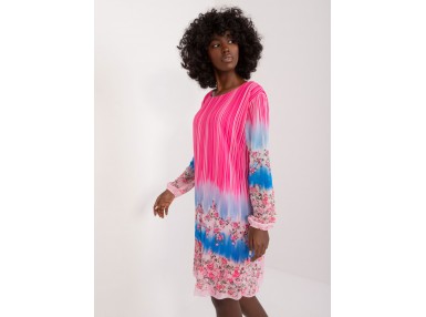 Robe courte à imprimé fleuri - rose foncé