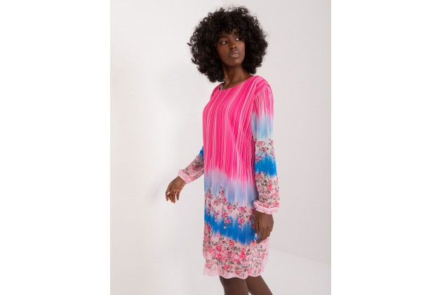 Robe courte à imprimé fleuri - rose foncé