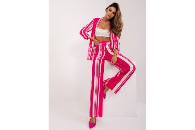 Pantalon ample en tissu - fuchsia