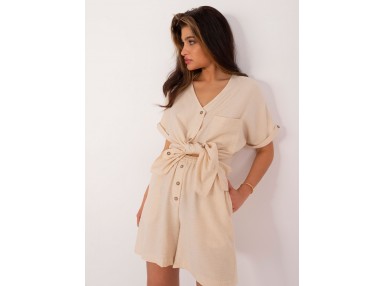 Ensemble avec chemise et short - beige clair