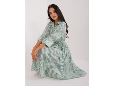 Robe mi-longue à imprimé - vert