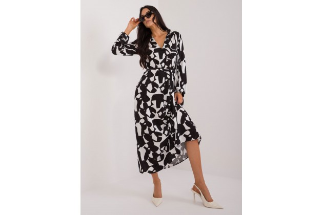 Robe long avec imprimé - noir
