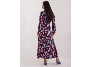 Robe long avec imprimé - bordeaux