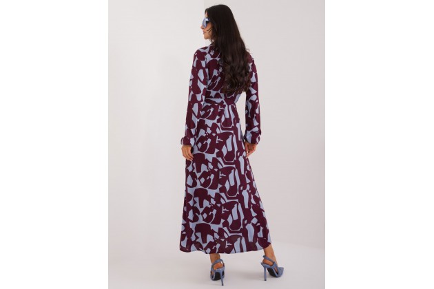 Robe long avec imprimé - bordeaux