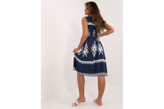Robe brodée - marine