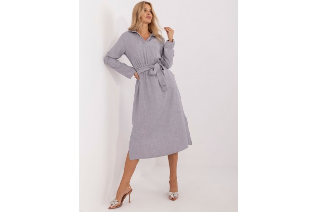 Robe ajustée en coton - gris