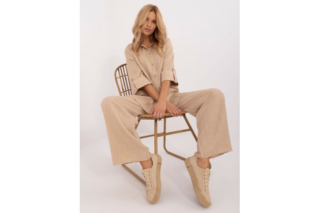 Ensemble avec chemise et pantalon - chameau
