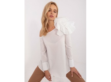 Chemisier avec une fleur - blanc