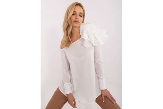 Chemisier avec une fleur - blanc