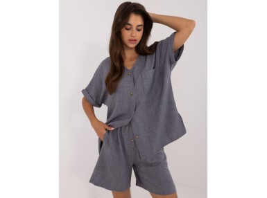 Ensemble avec chemise et short - gris