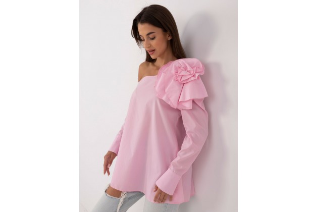 Chemisier avec une fleur - rose