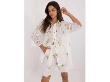 Ensemble avec chemise et short - blanc