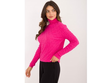 Pull col roulé - fuchsia