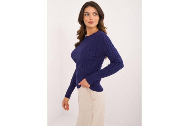  Pull ajusté en maille - marine