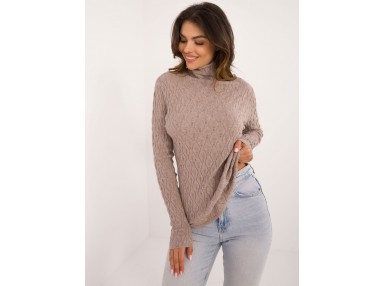 Pull col roulé - beige