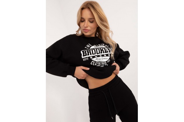 Sweat femme sans capuche - noir