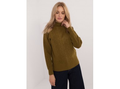 Pull en cotton à col roulé - olive