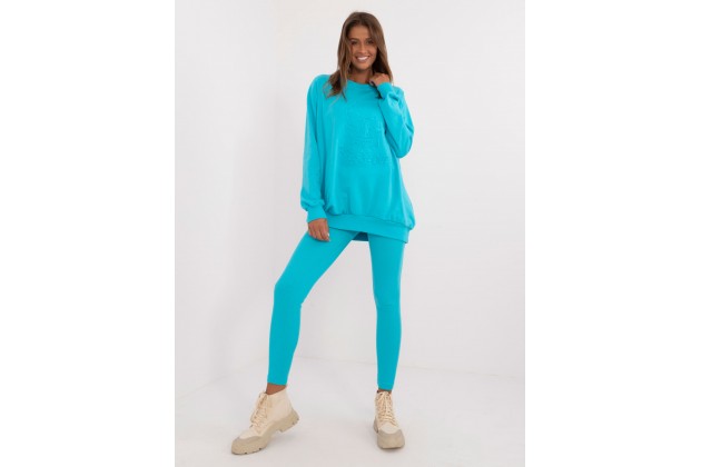 Ensemble avec sweat et pantalon - turquoise