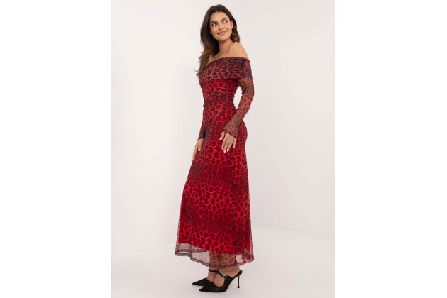 Robe imprimée - rouge