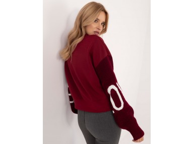 Sweat col rond - bordeaux