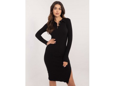 Robe ajustée en coton - noire