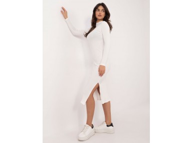  Robe longue en maille avec col ras de cou - écru