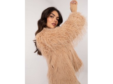 Veste court en fausse fourrure - chameau