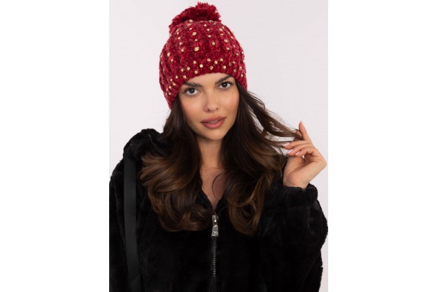 Bonnet avec pompon - rouge
