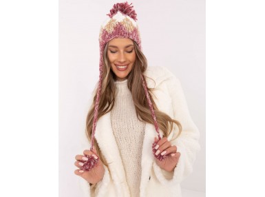 Bonnet avec pompon - rose