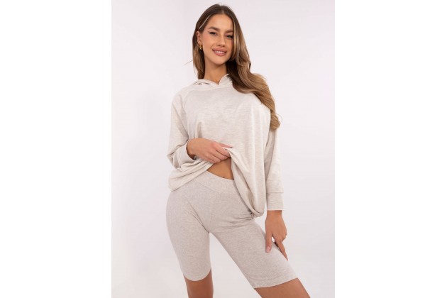 Ensemble avec sweat et short - beige