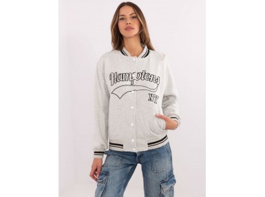 Blouson aviateur zippé - gris