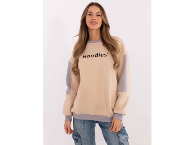 Sweat femme sans capuche - beige