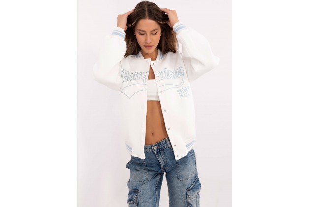 Blouson aviateur zippé - écru